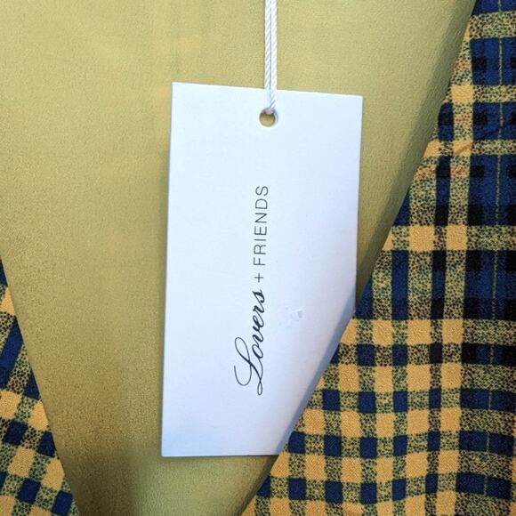 NWT Lovers and Friends Bobbie Mini Dress in Yellow Plaid Size S - Picture 9 of 10